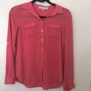 LOFT XXSP pink utility blouse